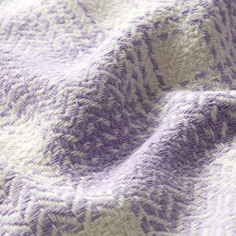 Coat Fabric Cotton Blend checked – mauve/ivory,  image number 2