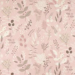 Decor Fabric Half Panama Delicate Branches – light dusky pink/natural, 