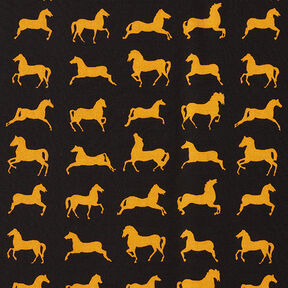 Horses Viscose Crepe – black/mustard, 