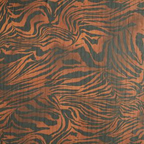 Chiffon with tiger print glitter pinstripes – black/copper, 
