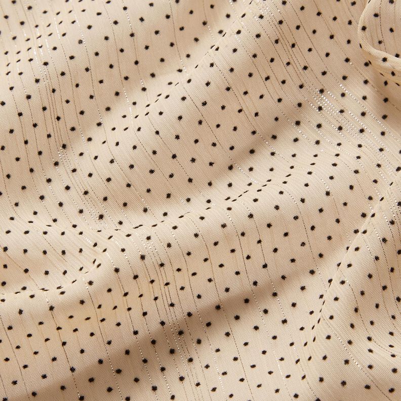 Glitter stripes and dots chiffon – light beige,  image number 2