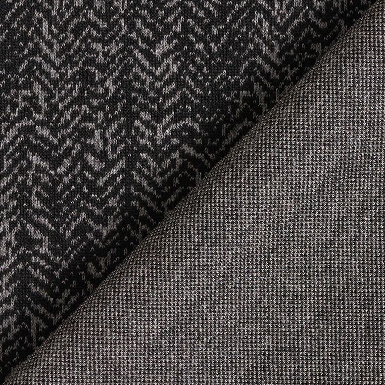 Jacquard knit abstract herringbone – grey/black,  image number 4