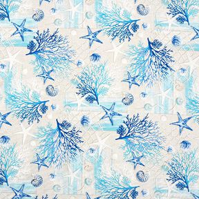 Decor Fabric Canvas Nautical Collage – blue/turquoise, 