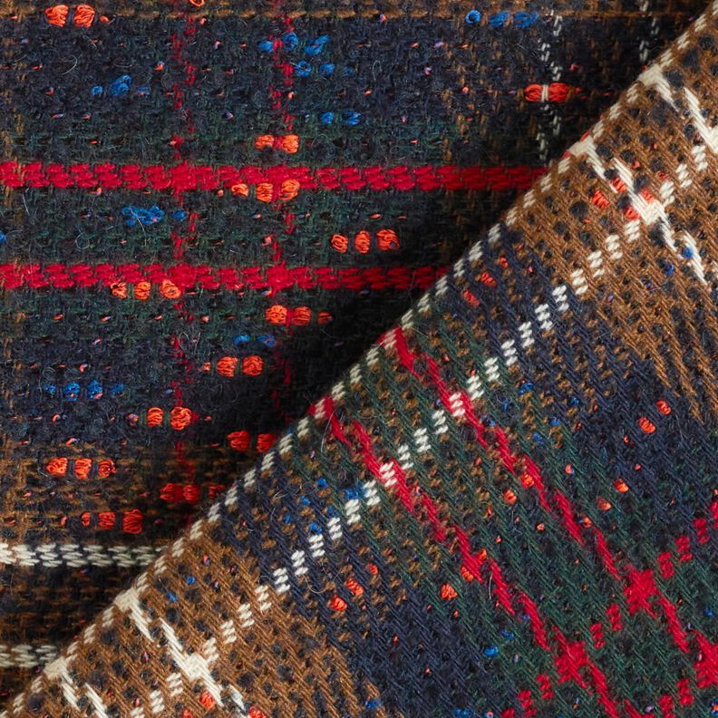 Coat fabric wool blend blurred check,  image number 5