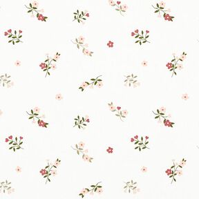 Cotton Jersey Flowers and Hearts – offwhite, 