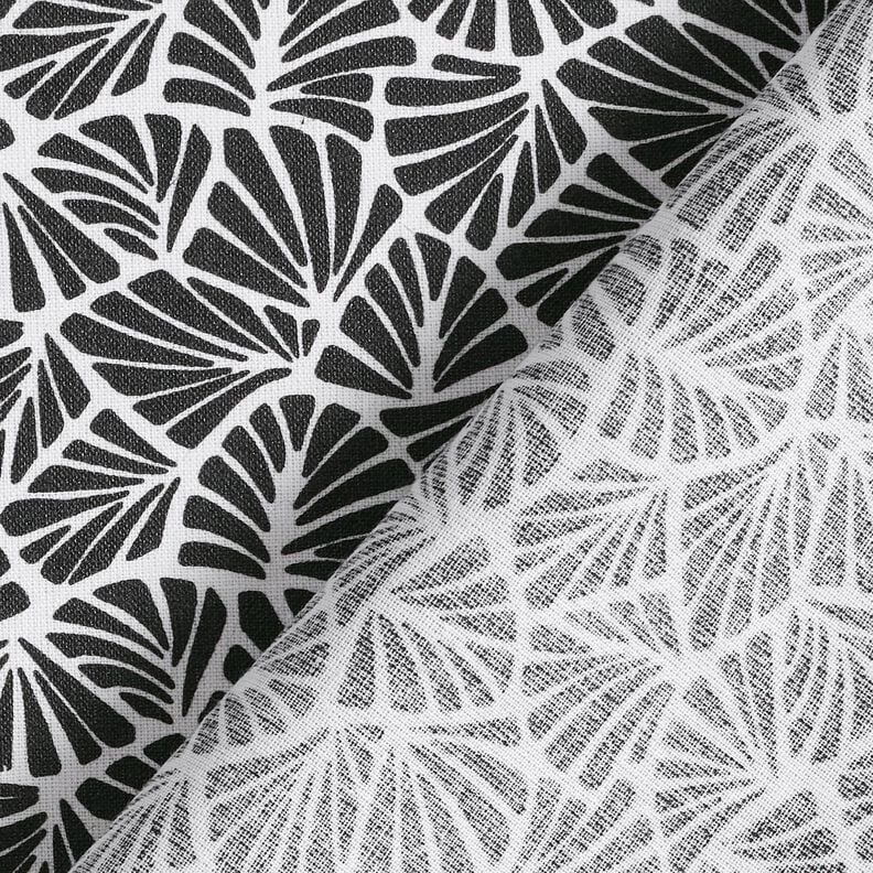 Coated Cotton abstract mini leaves – black/white,  image number 5