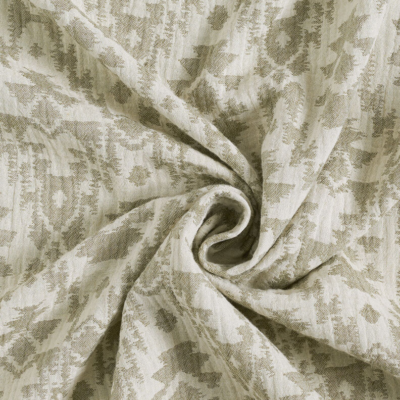 Double Gauze/Muslin Jacquard Aztec pattern | by Poppy light khaki/misty grey,  image number 5