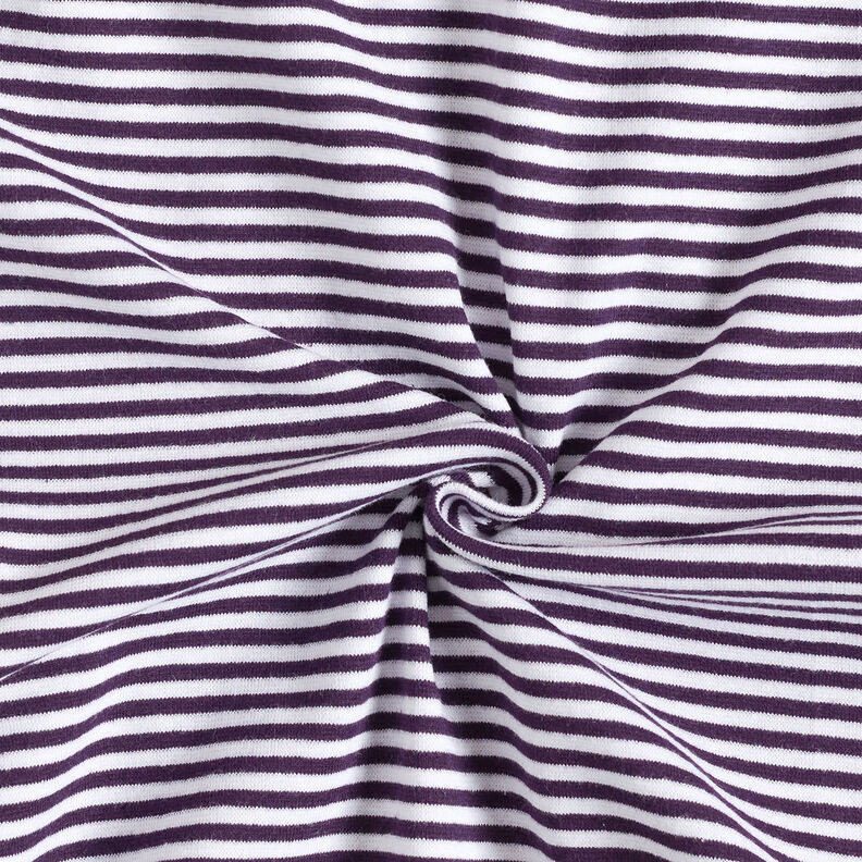 Ribbing Striped tubular fabric – plum/white,  image number 3