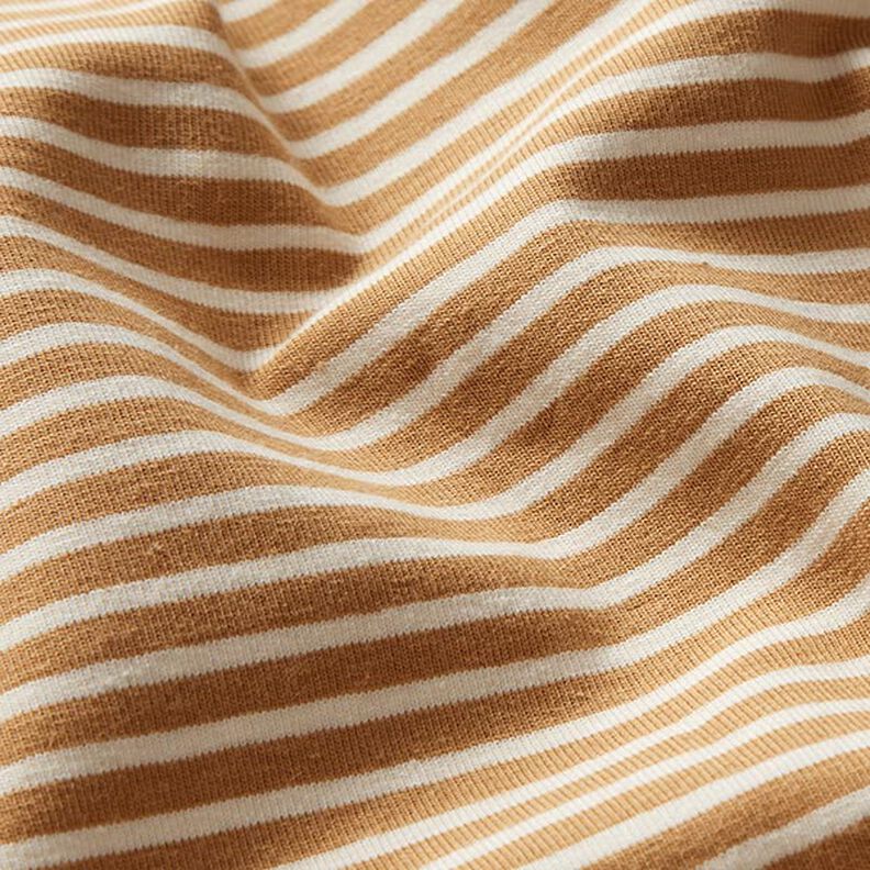 Narrow Stripes Cotton Jersey – cream/cinnamon,  image number 2