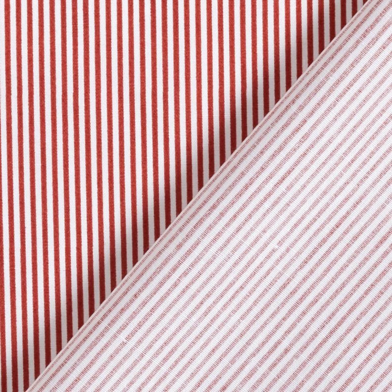 Cotton Poplin Mini stripes – terracotta/white,  image number 4