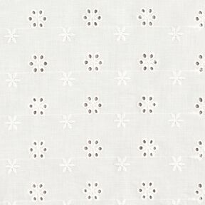 Small flowers broderie anglaise cotton fabric – white, 