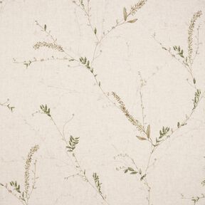 Curtain Fabric Voile Delicate branches – natural/dark pine, 