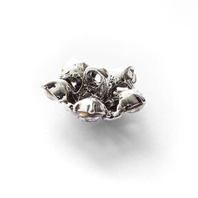 Rhinestone Metal Shank Button [ Ø16 mm ] – silver metallic, 