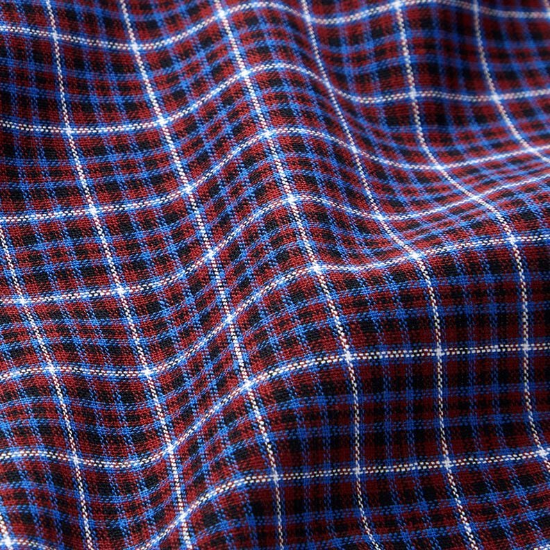 Cotton fabric double check – black/red,  image number 2