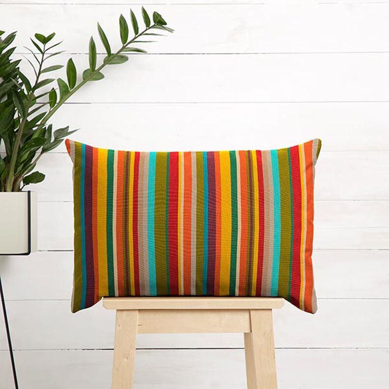 Outdoor Fabric Canvas Colourful stripes – green/yellow,  image number 7