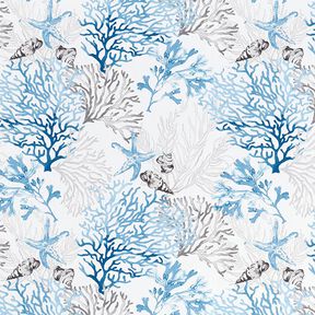 Decorative fabric Panama Corals – blue, 
