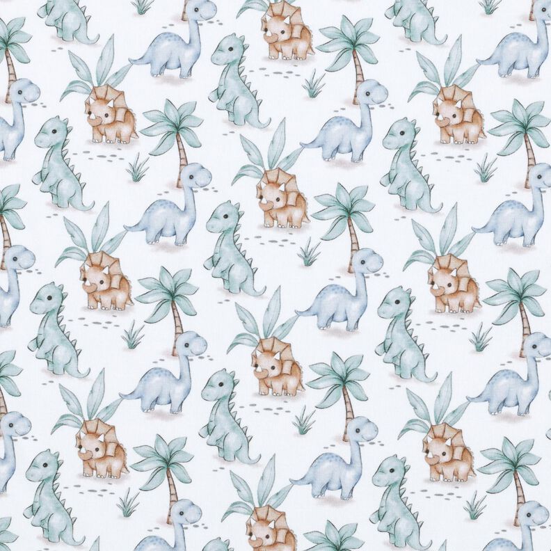 Cotton Jersey Baby dinosaurs Digital Print – ivory,  image number 1