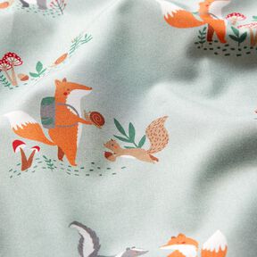 Cotton Poplin Forest animals on the move – reed, 