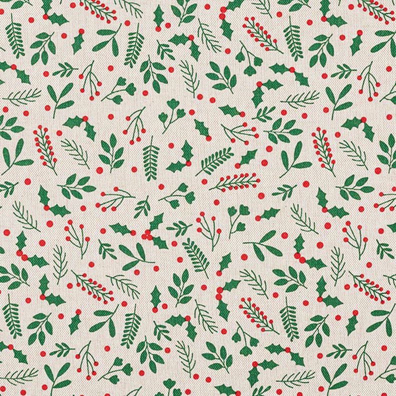 Decor Fabric Half Panama Classic Mistletoe – beige/green,  image number 1