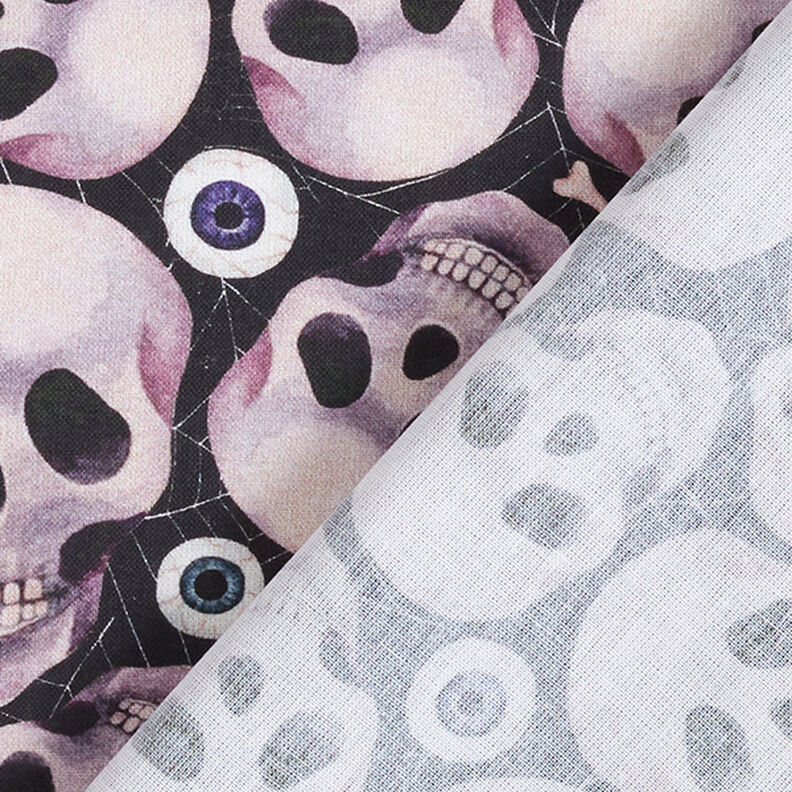 Cotton Poplin Skull – black/mauve grey,  image number 4