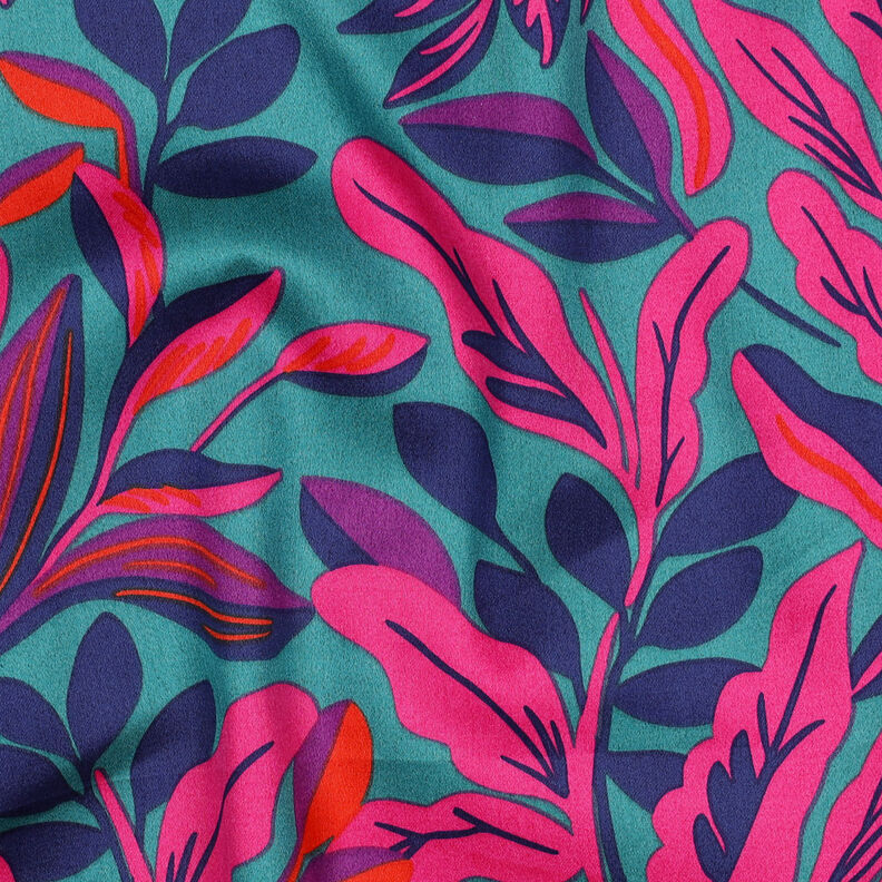 Sateen Lush Leaves | Nerida Hansen – turquoise/purple,  image number 2