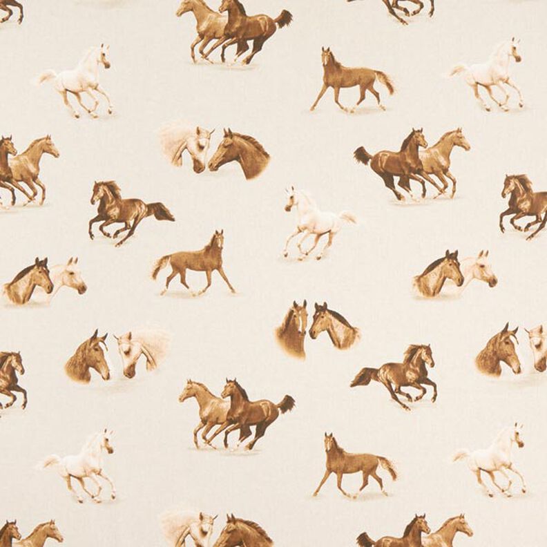 Half Panama Decor Fabric Horses,  image number 1