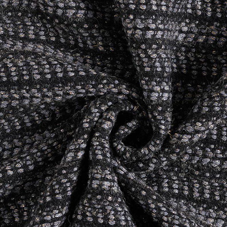 Mottled Lurex Pure New Wool Blend Coating Fabric – anthracite,  image number 4