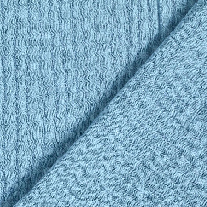 Triple-Layer Cotton Muslin Plain – light blue,  image number 4