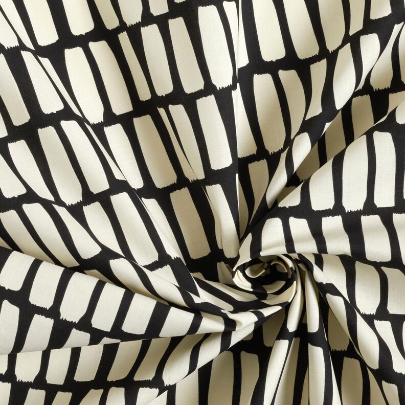 Coated Cotton Brushstrokes – black/offwhite,  image number 4