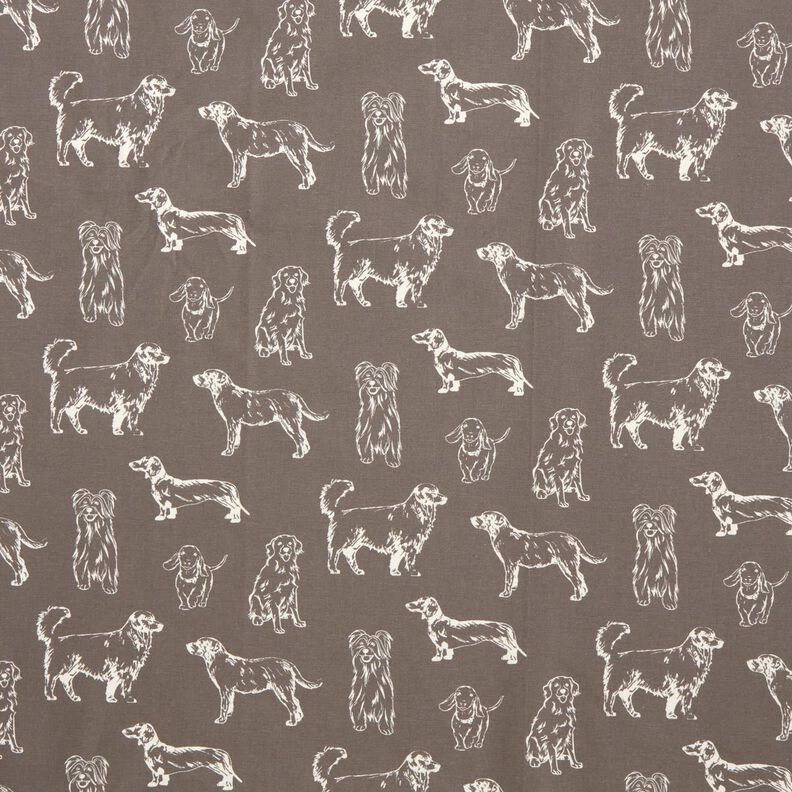 Decor Fabric Canvas Dogs – dark grey/cream,  image number 1