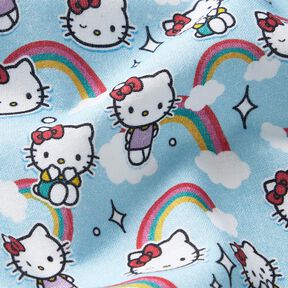 Cotton Poplin Hello Kitty rainbows Licensed Fabric | SANRIO – sky blue, 