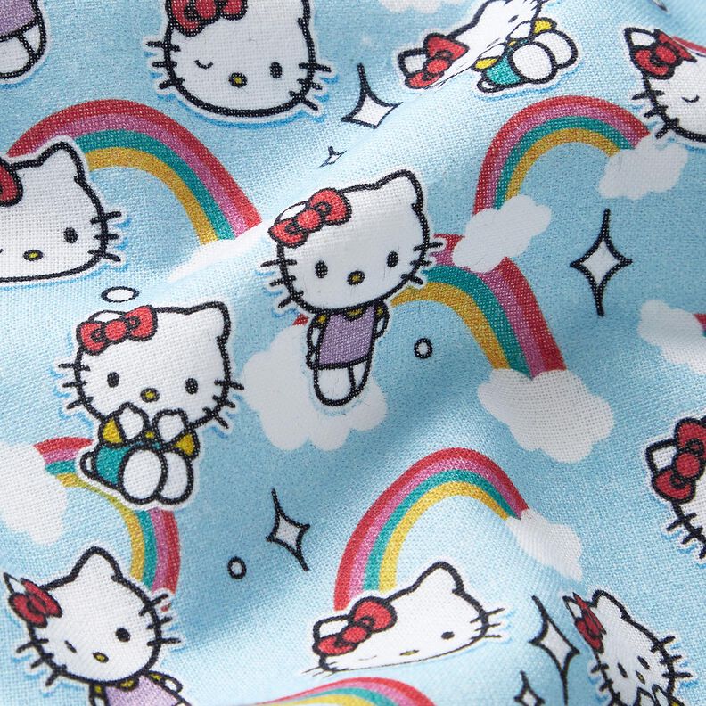 Cotton Poplin Hello Kitty rainbows Licensed Fabric | SANRIO – sky blue,  image number 2