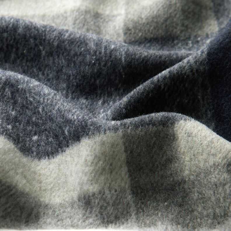 Coat Fabric Large Checks – midnight blue/light grey,  image number 2