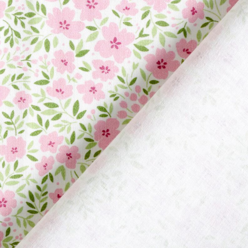 Decor Fabric Sateen sea of blooms – light pink/white,  image number 4