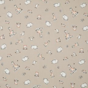 Cotton Jersey Baby Animals – light taupe, 