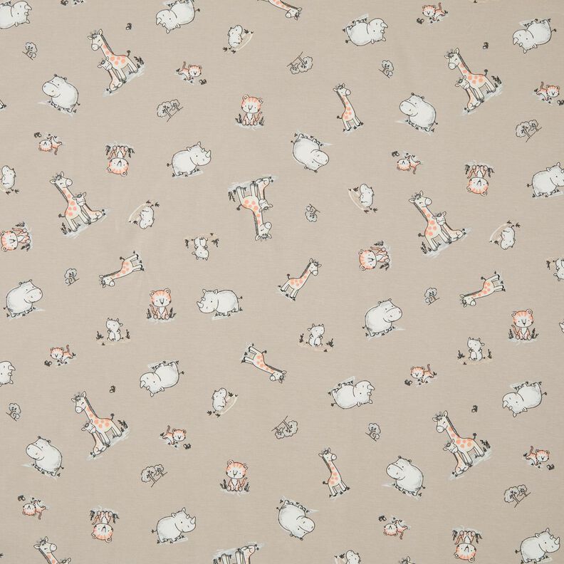 Cotton Jersey Baby Animals – light taupe,  image number 1