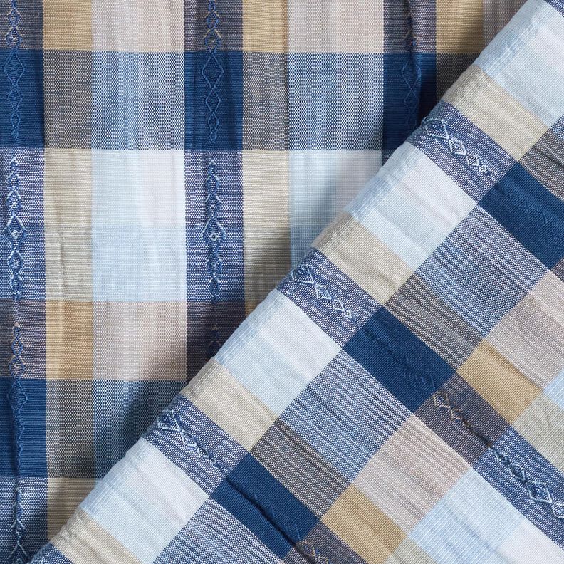 Colourful checks cotton blend – blue,  image number 4