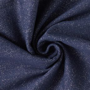 Glitter cuffs tubular fabric with lurex – navy blue/metallic silver, 
