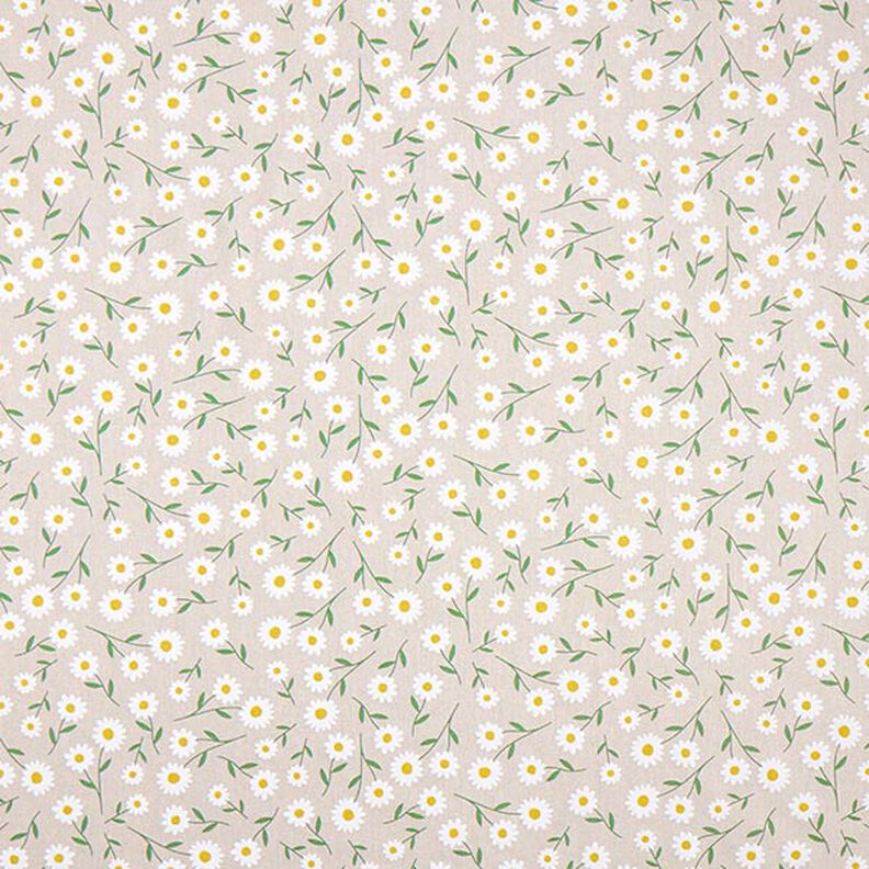 Decor Fabric Half Panama daisies – natural/white,  image number 1