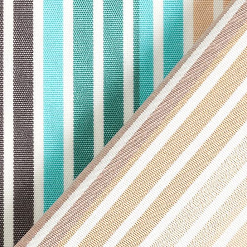 Outdoor Fabric Canvas Stripes with colour gradient – turquoise/grey,  image number 5