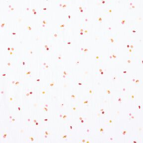 Double Gauze/Muslin colourful polka dots – white, 