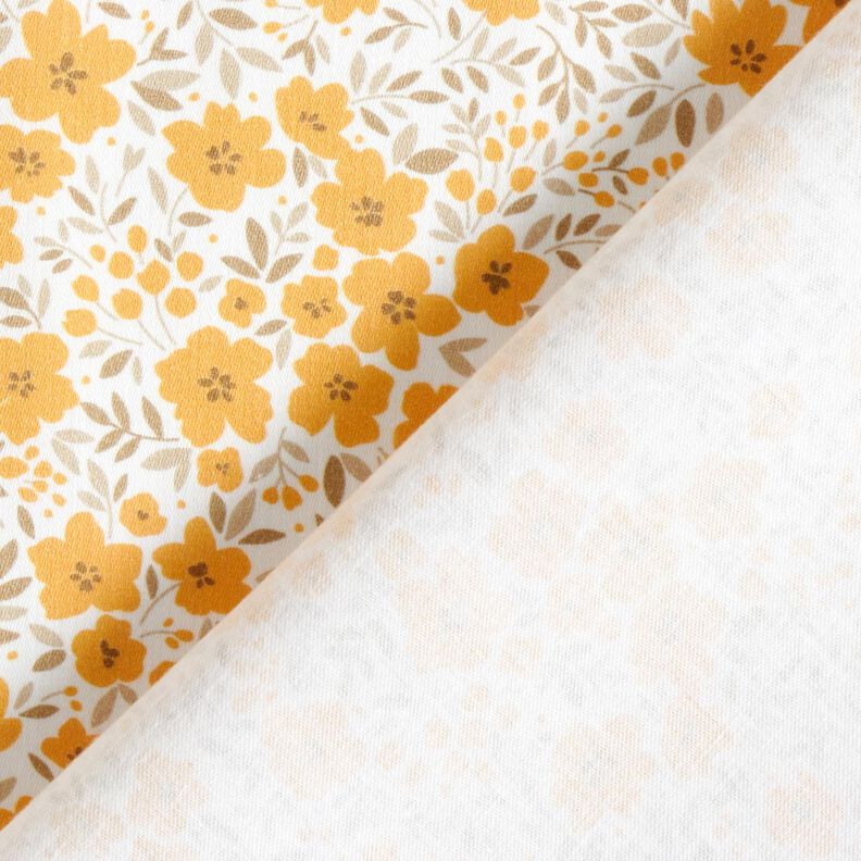 Decor Fabric Sateen sea of blooms – mustard/white,  image number 4