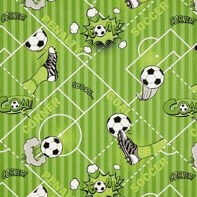 Decor Fabric Half Panama Football game – green, 