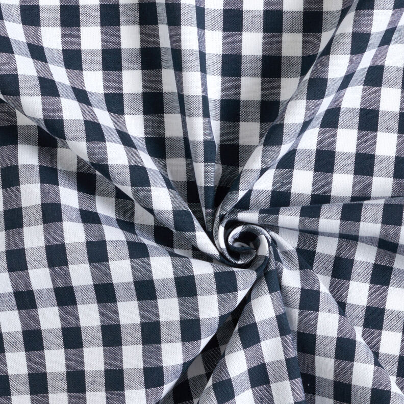 Cotton Vichy check 1 cm – blue-black/white,  image number 3