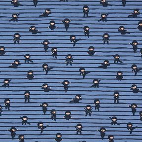Cotton Jersey Stripe Ninjas – blue grey, 
