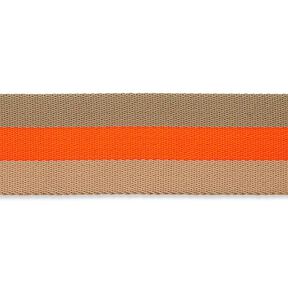 Neon Bag Strap Webbing [ 40 mm ] – neon orange/beige, 