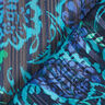 Chiffon Satin Glitter Stripes Paisley Flowers – turquoise/black,  thumbnail number 5