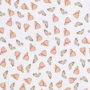 Cotton Poplin delicate butterflies Digital Print – white, 