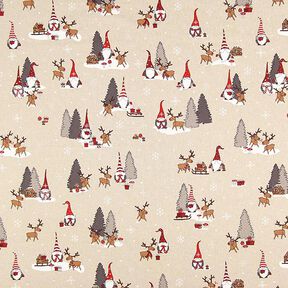 Half Panama Decor Fabric Forest Elves – natural, 