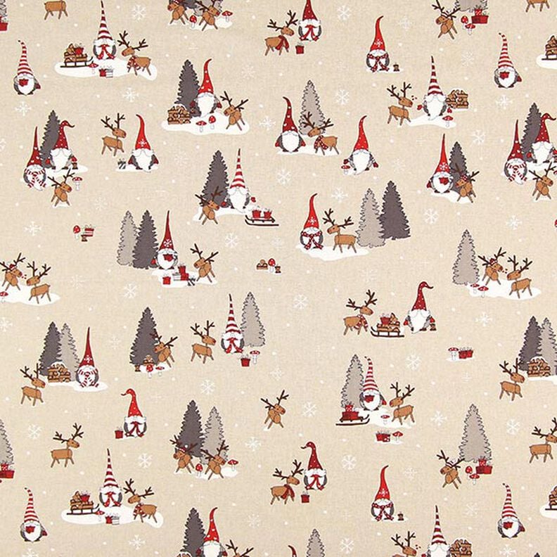 Half Panama Decor Fabric Forest Elves – natural,  image number 1